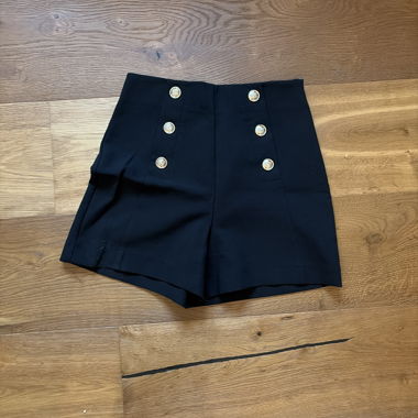 Shorts taille haute noirs