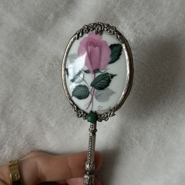 Vintage-Spiegel floral Porzellan aus Limoges