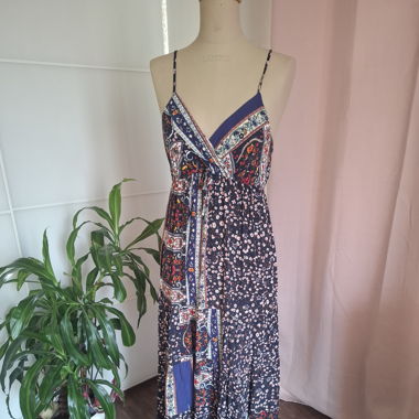 "PATCHWORK " FLORAL PRINT MAXI DRESS T.U 