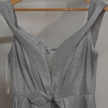 Silver Glitter Evening Dress Size M