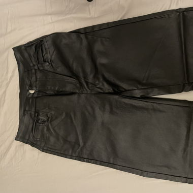 Leder Hose wide leg, shein