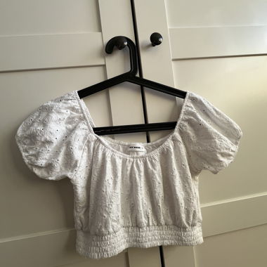 Weisse Crop Top Bluse