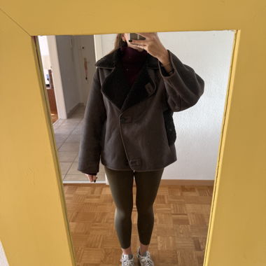 Giacca biker marrone double face Zara