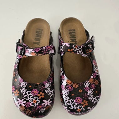 Funky girl floral clogs leather 30