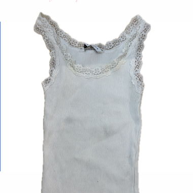 ONLY white ribbed lace tank top XS