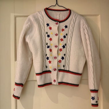 Cardigan in maglia vintage con fiori