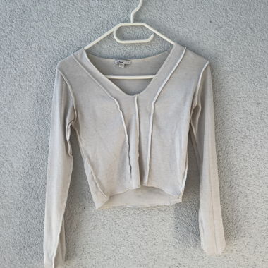 Weisses Subdued Langarm Shirt