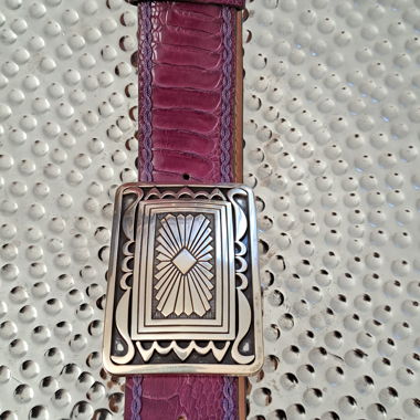 Fuchsia Leather Belt