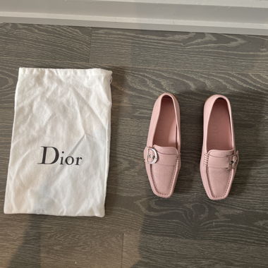 Mocassins Dior roses en cuir taille 36