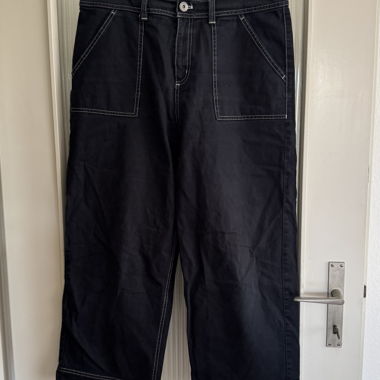 Black Vans Wide Leg Ankle Pants 30