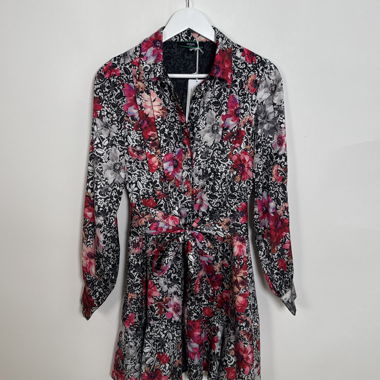 GUESS floral tie-waist dress