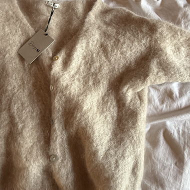 Cardigan en mohair beige