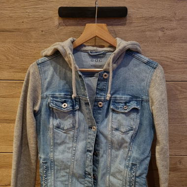 Jeans Jacke mit Jersey Ärmeln