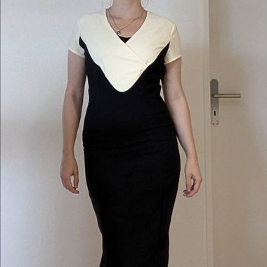 Dunkelblaues Retro Kleid von Collectif London, S