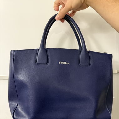 Sac à main en cuir bleu Furla
