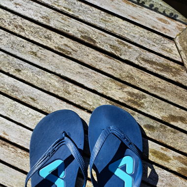 Tongs Fila bleues