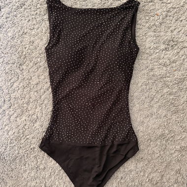 Black bodysuit with dots