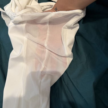 Robe slip blanche avec côtés transparents