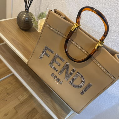 Fendi Sunshine Mittel Tote Bag Braun