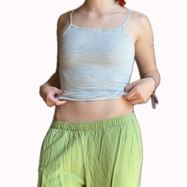 green pants