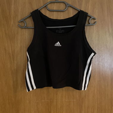 Black adidas sports crop top size S