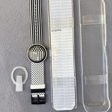 Swatch black & white wristwatch