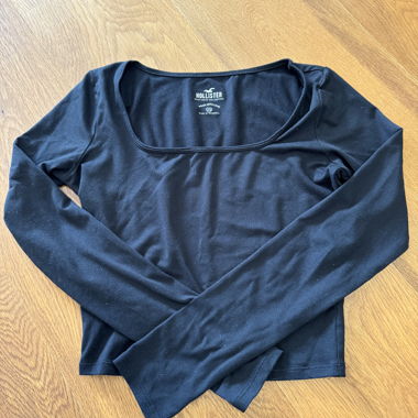 Hollister schwarzes Longsleeve-Top