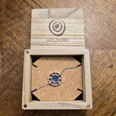 Bracciale Holzkern argento e marmo blu
