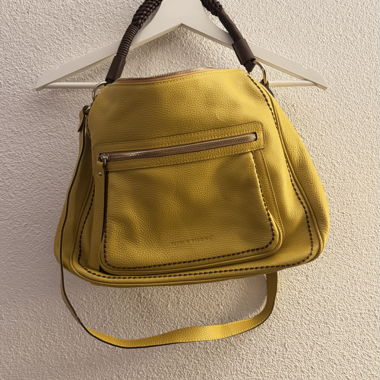 Borsa in pelle gialla Plinio Visonà