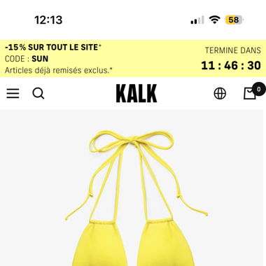 Bikini Kalk 3 pezzi, giallo, nuovo