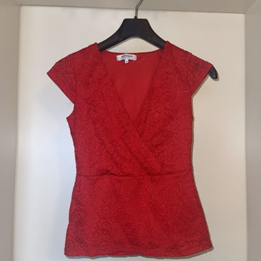Top rosso effetto pizzo (Morgan)