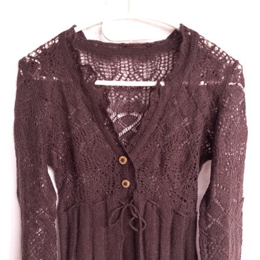 Pull brun en tricot