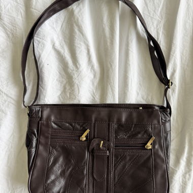 Borsa a tracolla Vintage in pelle marrone