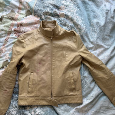 Lederjacke beige