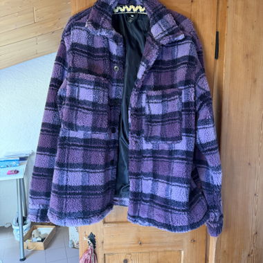 H&M Checked Purple Coat
