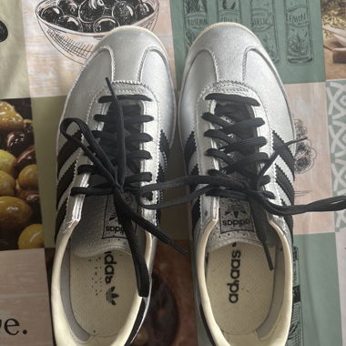 Silver and Black adidas Trainers