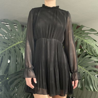 Black Pleated Mini Dress