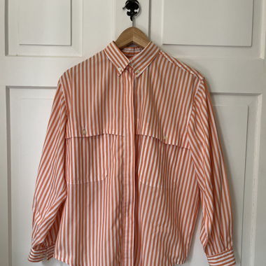 Vintage Longsleeve à rayures abricot 