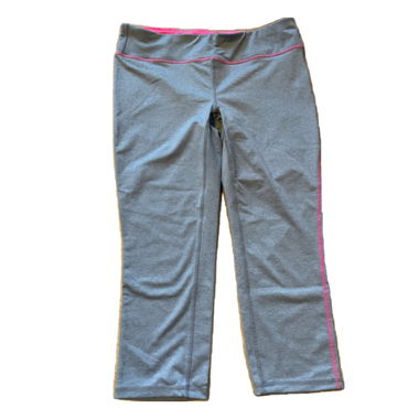 Grey sports leggings with pink seams