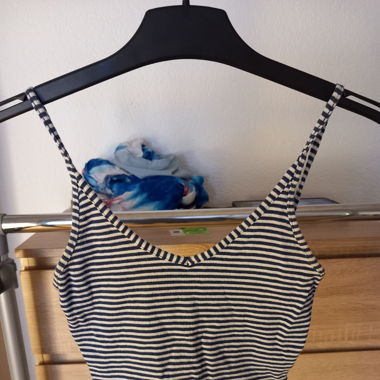 Blau/ Weiss gestreiftes Crop Top