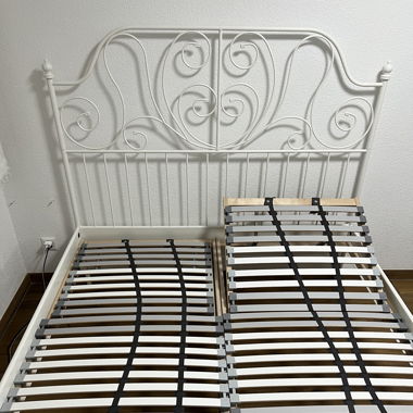 LEIRVIK Ikea Bettrestell in weiss inkl. Lattenrost