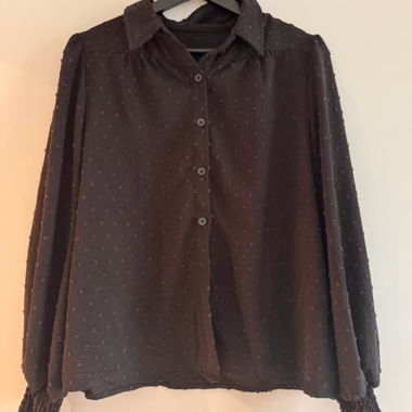 Black Blouse with Puff Sleeves