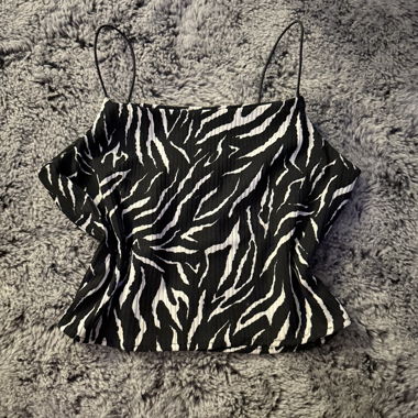 Zebra Crop Top with Thin Straps