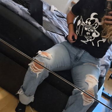 Jeans Destroyed, bleu clair, Taille 34, quasi neuf