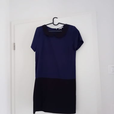 Vestito bicolore blu navy e nero
