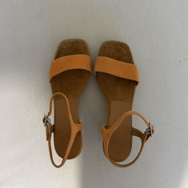 vintage orange wedge sandals