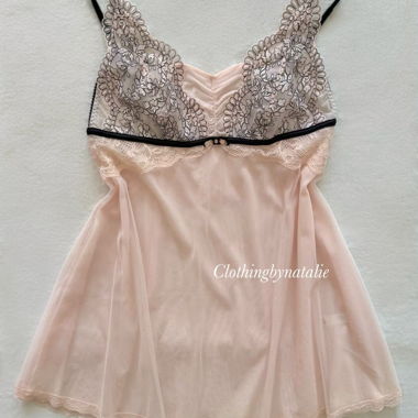 Glitter Sheer Mesh Babydoll Size S