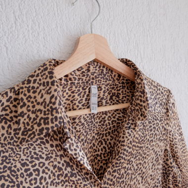 Animal Print Satin Blouse