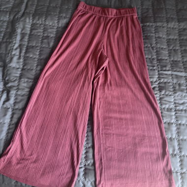 Wide Pleated Coral Pink Trousers
