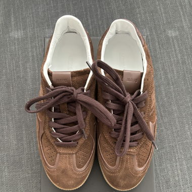 Chocolate Brown Leather Sneakers